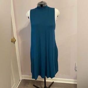 Blue Mock neck dress